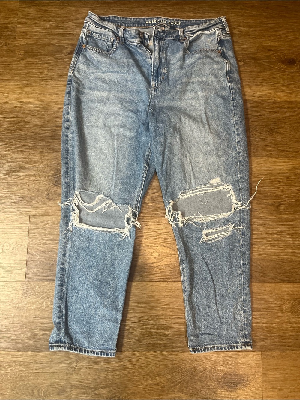 American Eagle Outfitters Women’s Distressed Strigid Mom Jeans
